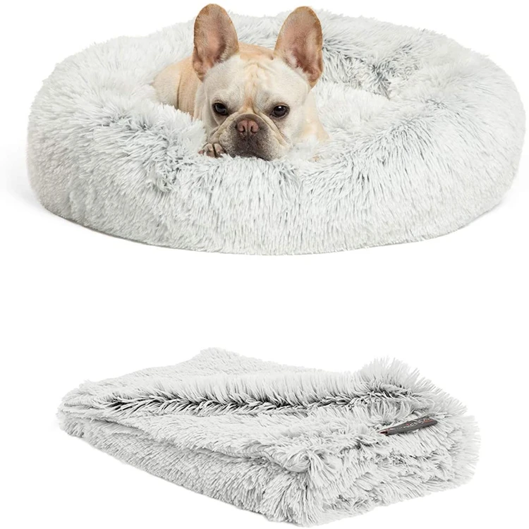 

Amazon hot sell Winter warming deep sleep pet blanket pet bed soft dog and cat sofa bed mat cozy donut cushion pet products, Pink ,blue ,red ,green.....