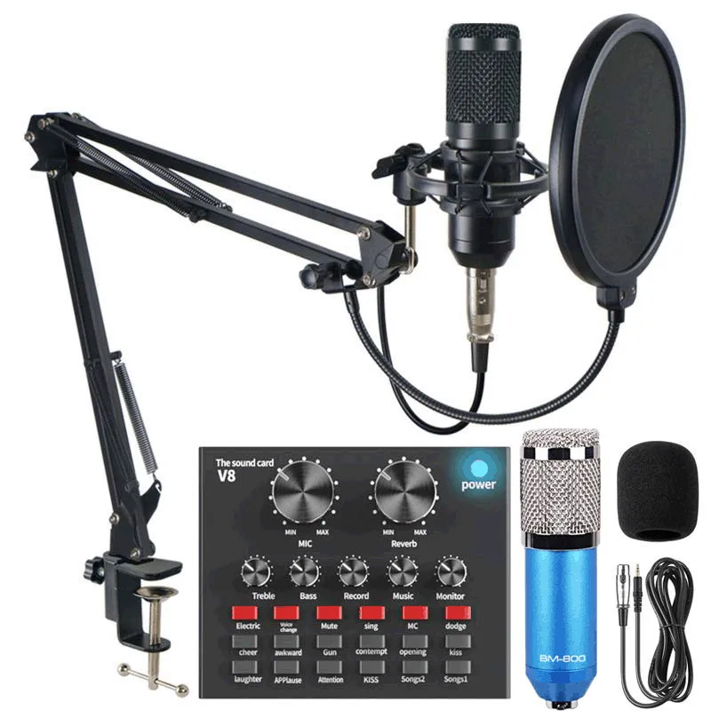 

Professional Bm 800 V8 Sound Card Set Studio Bm800 Condenser Recording Microphone