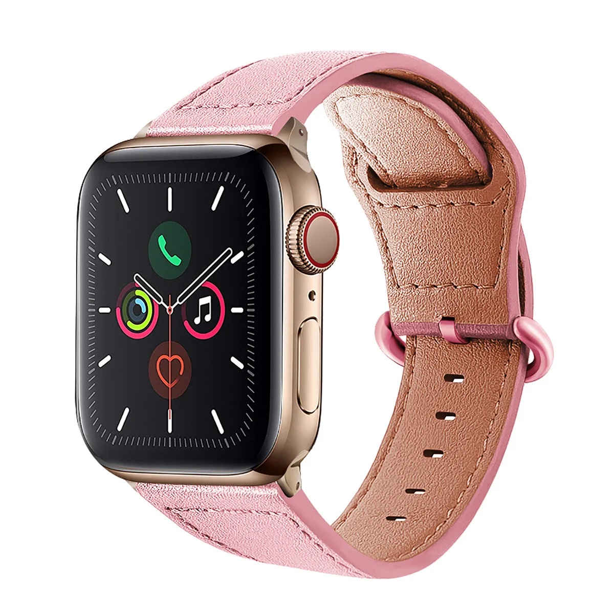 

chain and genuine leather luxury original leather watch band strap bracelet rounded watch straps italian 20mm leather strap