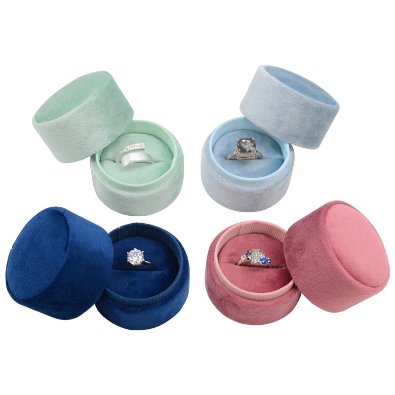 

Tiny Personalized Gift Hexagon Earrings Box Travel Pink Wedding Velvet Ring Boxes