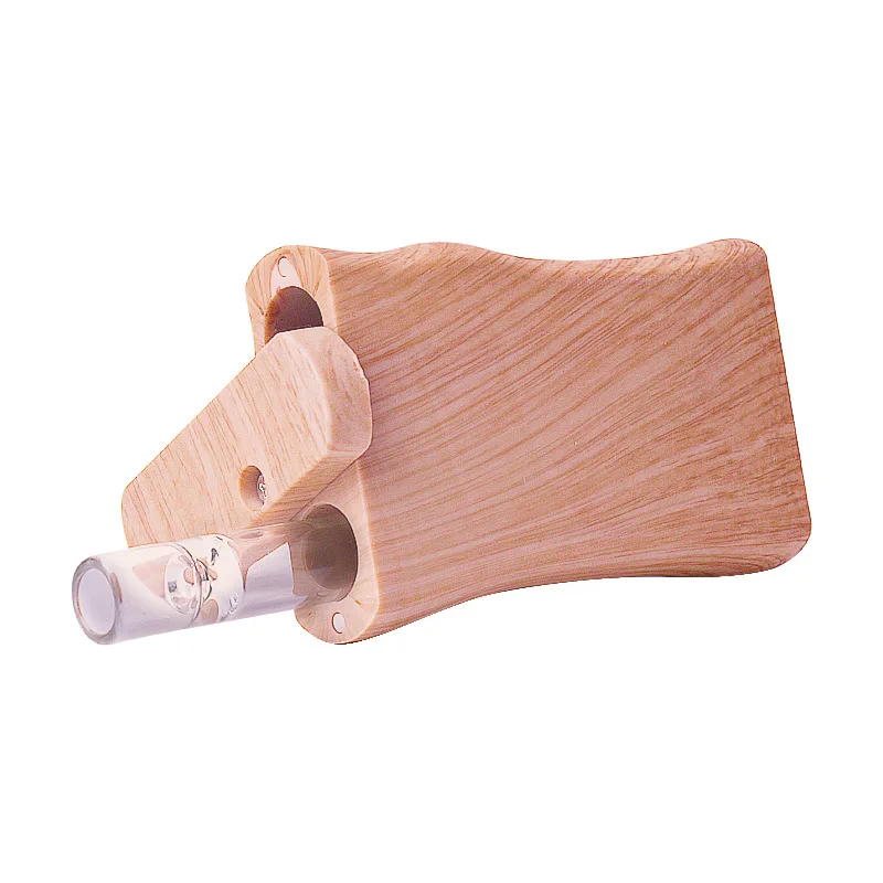 

Fancy ABS Wooden Color Dugouts Wood Dugout with Glass One Hitter Smoking Pipe, Wood color