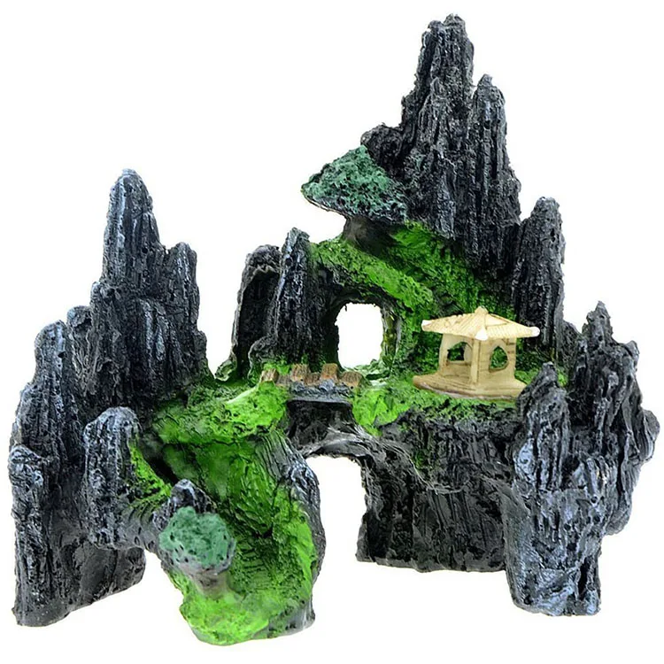 

Mountain View Aquarium Resin Decorative Stone Tree House Cave Bridge Fish Tank Aquarium Ornament