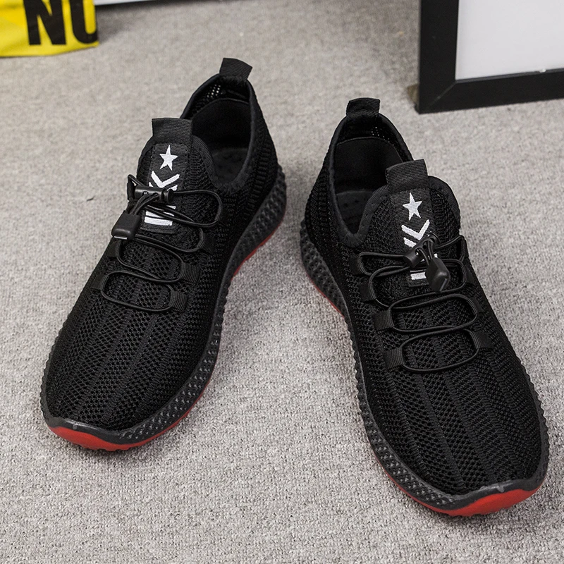 

Top Sale Custom Summer Black Slip On Mesh Shoes For Men, Customerized