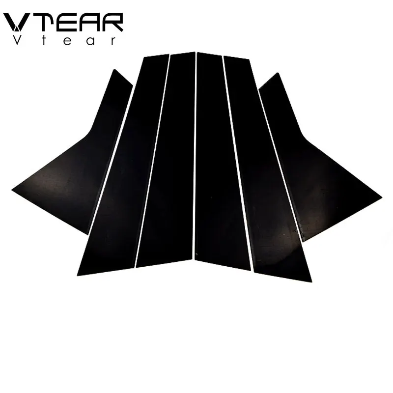 

Vtear For Kia K5 Optima window sticker Glossy black trim B C pillar anti scratch mirror surface cover accessories 2016-2019