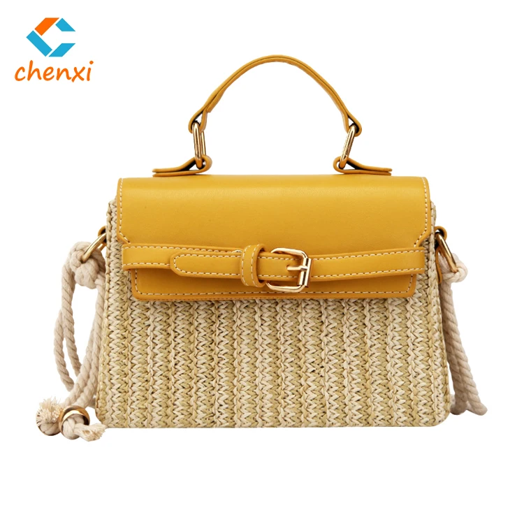 

Hot Selling Crossbody Straw Bag Women Rattan Bag Handbag Straw Shoulder Bag, Yellow,black,brown