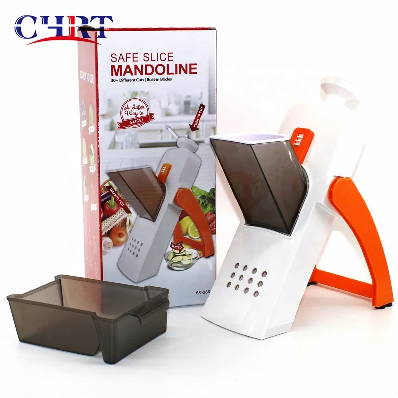 

CHRT Multifunctional Safe Chopper Artifact Manual Mandoline Kitchen Food Drain Basket Slicer Vegetable Cutter Kitchenware, Orange,green,blue ,gray