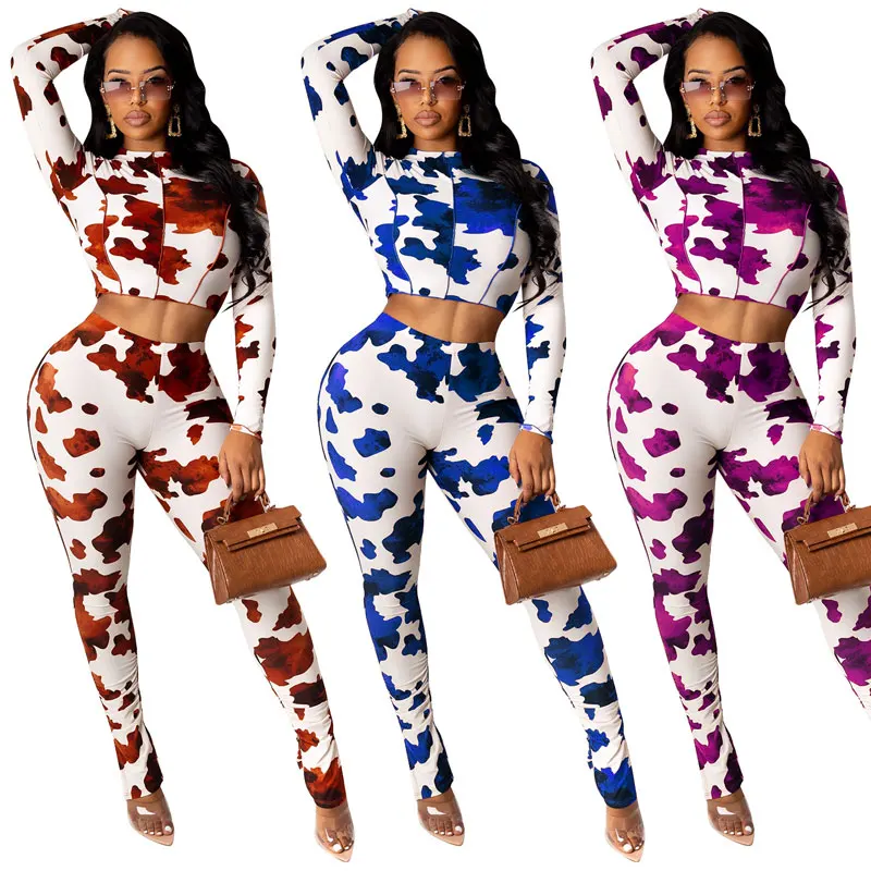 

FS3548A 2021 new trendy two piece set female clothes