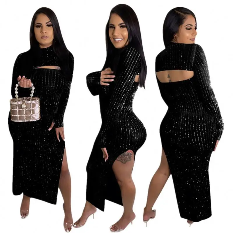 

CY128 Wholesale Fall And Winter Women Luxury Sexy Long Sleeve Formal Evening Dresses