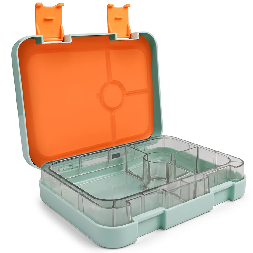 

BPA free kids bento lunch box plastic food container eco friendly leakproof lunch box, Blue/green/pink/purple