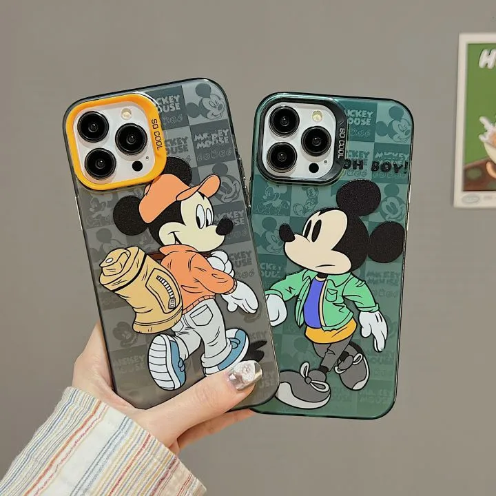 

Popular Double Face IMD Acrylic Cartoon Mickey Mobile Phone Case For 15 14 Pro max 13 12 11 Cute Shock Protect Cover Shell