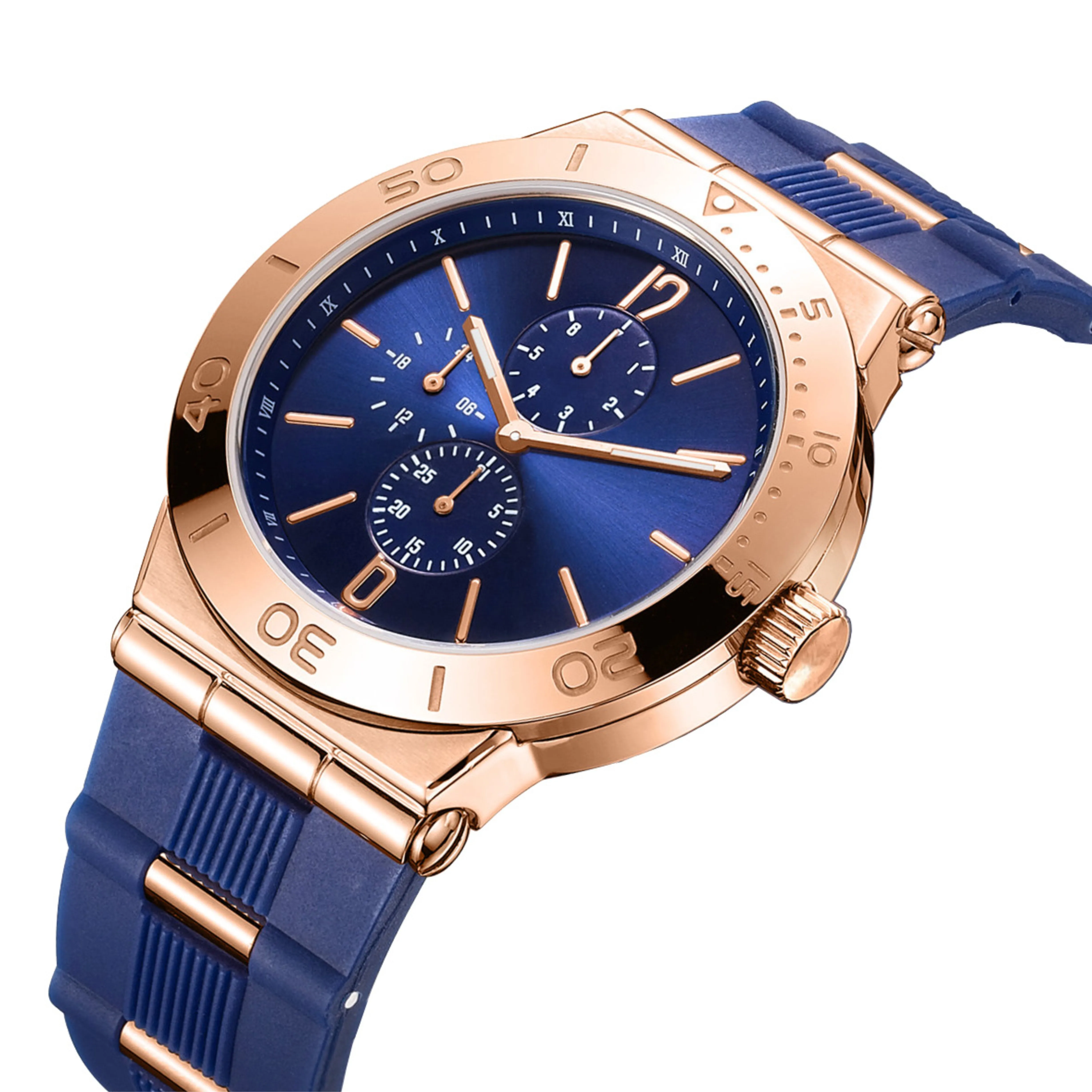

New Arrival Private Label Reloj Par Hombr Watch Custom Logo OEM Heren Horloge Luxury Blue Silicon Strap Brand Watches Men, Customized colors accepted