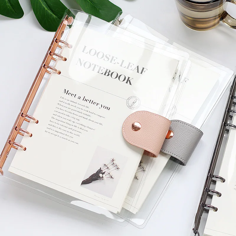 

wholesale custom A5 A6 B5 design clear pvc diary budget binder transparent flower cash notebook organizer planner budget binder