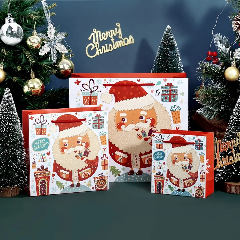 

Customize Bolsas De Regalo Navidad Bulk Luxury Paper Shopping Bags Gift Bag Holiday New Year Christmas Gift Bag Kids