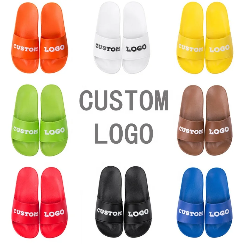 

Wholesale Colorful Custom Logo Unisex Rubber Slide Slippers Blank Flat Outdoor Sandal Slippers