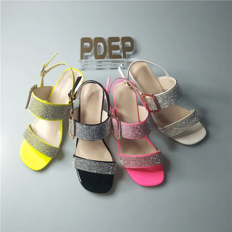 

PDEP most popular women thick heel summer cheap outdoors women heels sandals trending heels, Black,white,pink,green