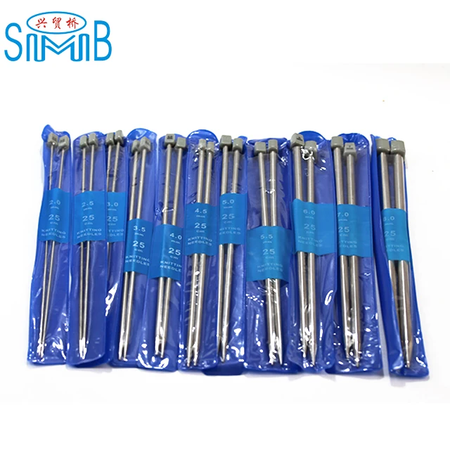 

SMB factory wholesale 11 size set Stainless steel Straight Knitting needles with good quality
