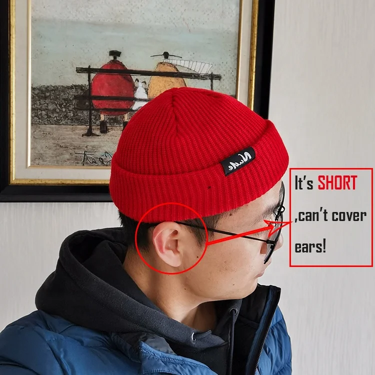 
Wholesale Hot Sale Custom Logo Label Mens Fisherman Fitted Beanie Knit Hat Toques 