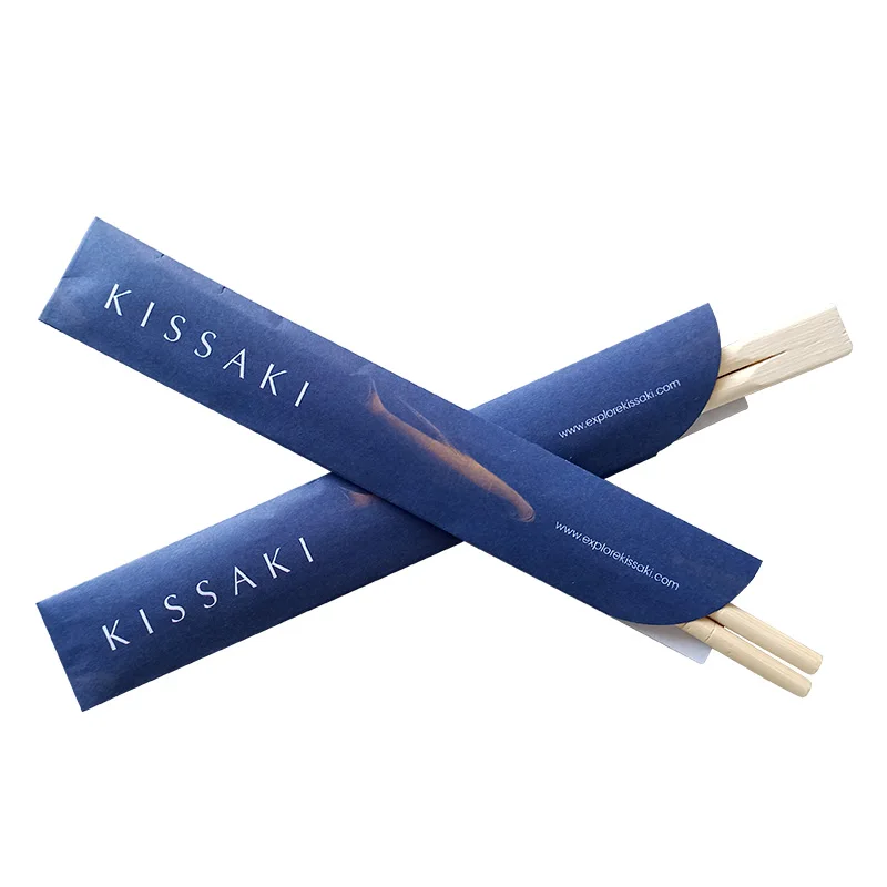 

Best Quality Paper Sleeve Wrapped Disposable Bamboo Chopsticks with Logo, Natural color