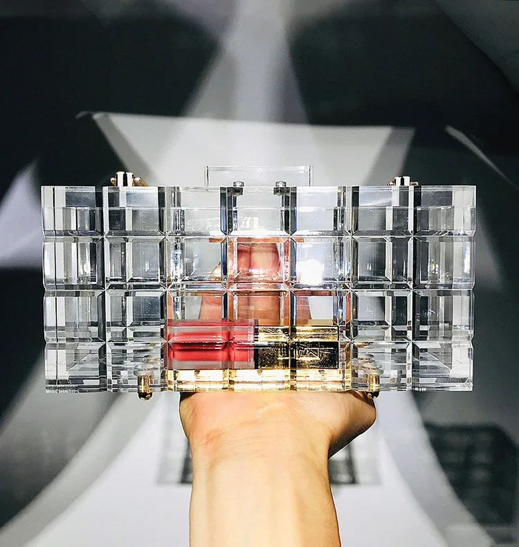 

Wholesale transparent acrylic bag clutch with low price clear clutch bag money bag