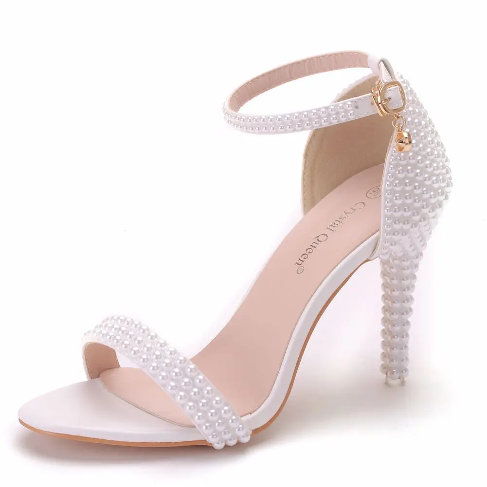 

Women Bride Wedding Shoes Fashion White Party Dress Sandals Open Toe High Heels