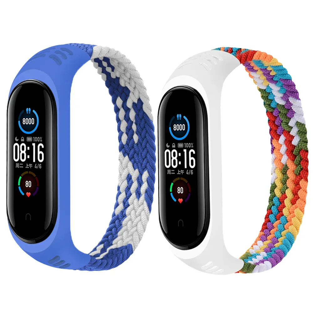 

Bracelet for Mi band 6 5 Strap Nylon strap bracelet Miband4 Miband5 Wristband for xiaomi Mi band 4 3 strap, Colorful
