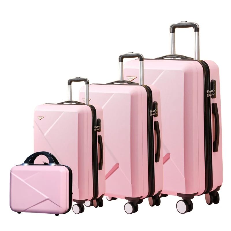 

20 24 Inch abs travel trolley suitcase sets hard shell 3 pcs luggage set