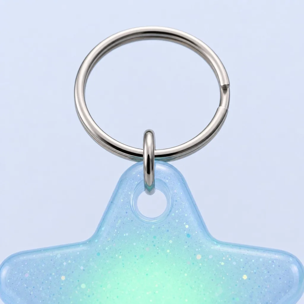 Macro detail of the key ring connection point