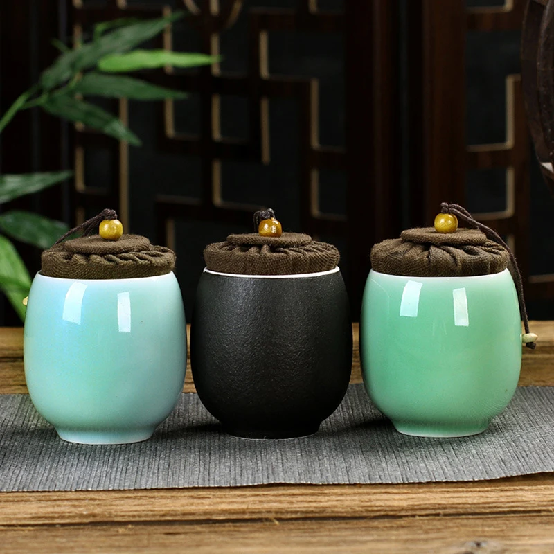 

Ceramic Celadon Caddy Peach Airtight Jar Decoration Tea Container Exquisite tea cans 8.5*7cm Sugar Small Things Storage Box