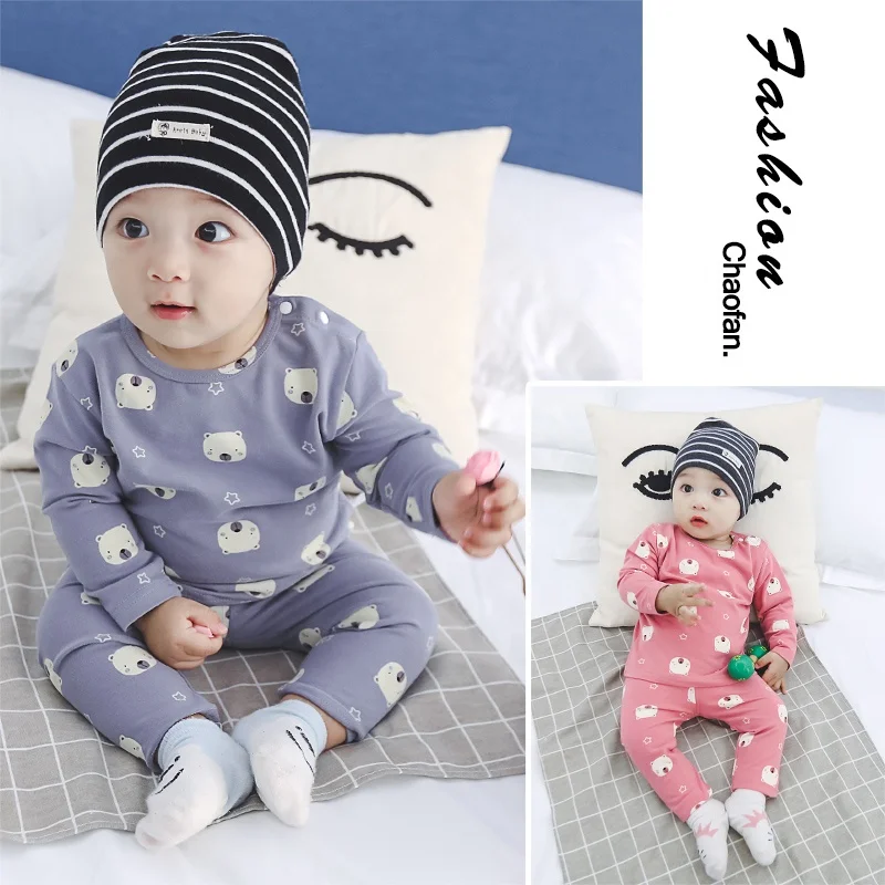 2019 Boys and Girls Baby Autumn Underwear Set Leica Autumn Pants Baby Autumn Winter Home Dress Pajamas
