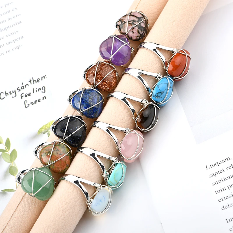 

Heart Hand Craft Hand Wire Wrap For Women Real Party Jewelry Gifts Ring