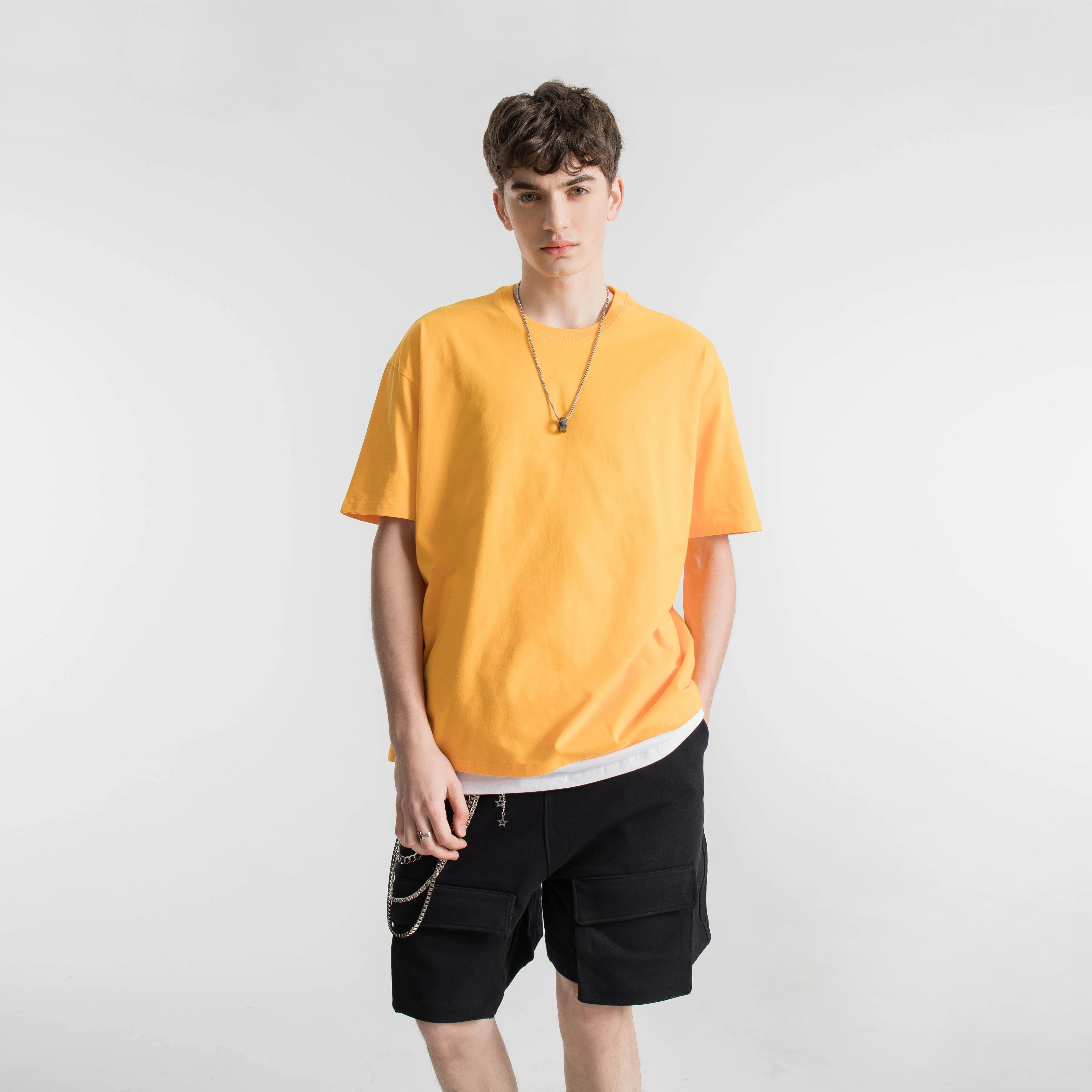 

open account 2021 spring new China manufacturer mens plain t shirts dropshoulder 270g unisex men's shirt with your logo