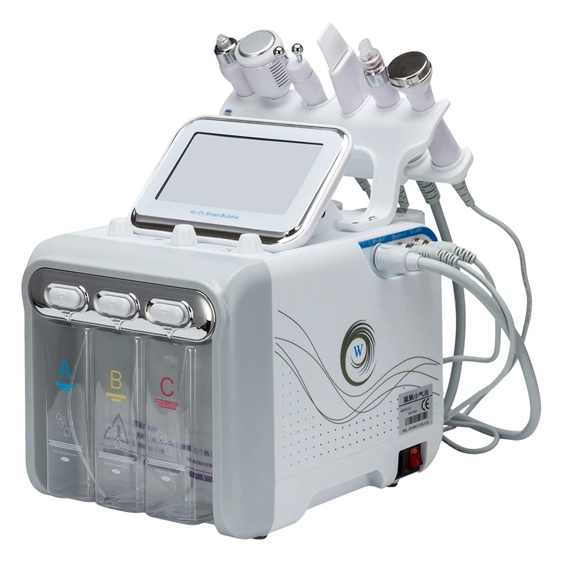 

multifunction hydra 6 in 1 Oxygen jet bubble facial H2O2 aqua peel Radio frequency Deep Cleansing facial machine