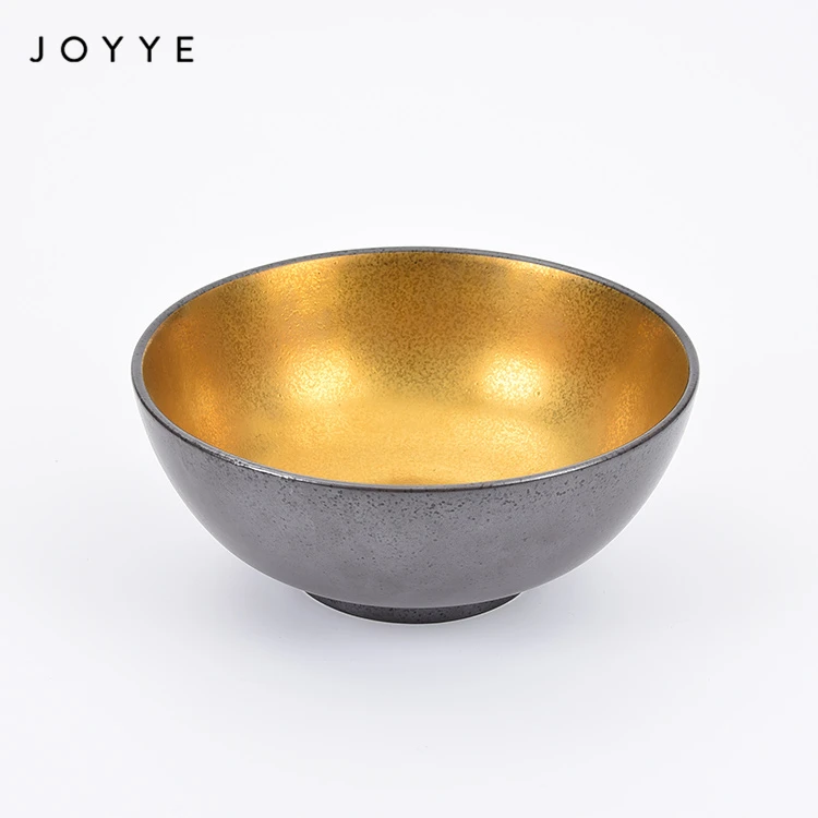 

Joyye Christmas Handmade  Gold Salad Round Bowl Gold Plated Gift Set Bowl