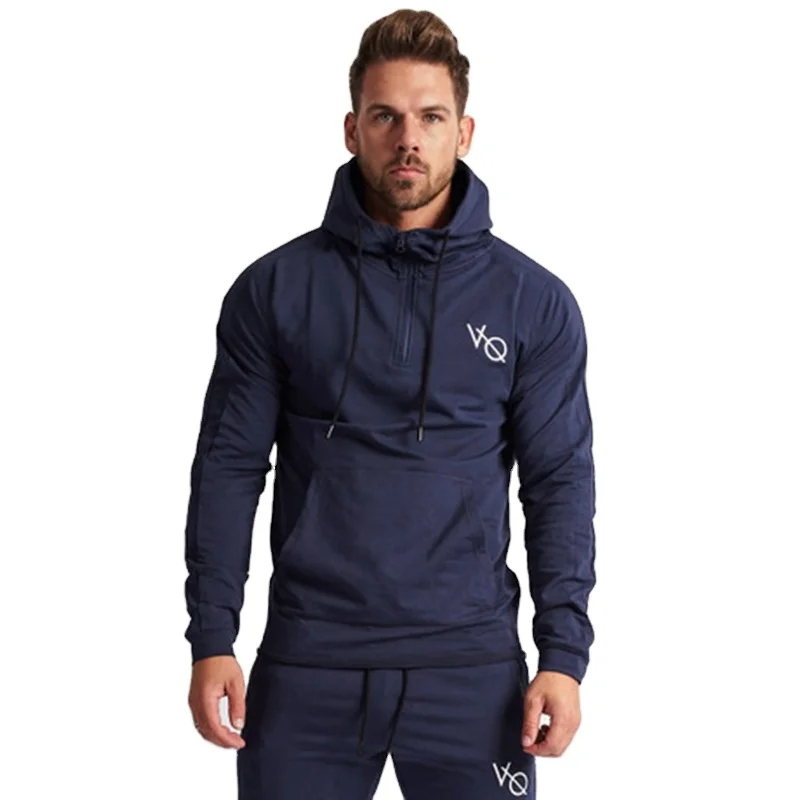 

Wholesale Custom Logo Two Piece Jogger Suits Sportwear Tracksuit Mens Sweatsuit Sets, As picture