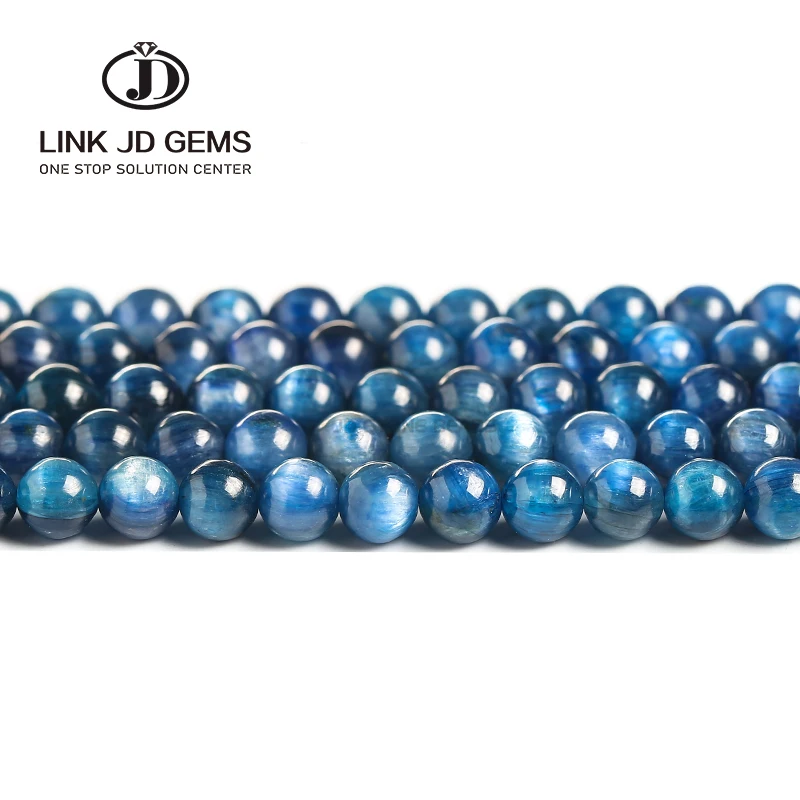 Hot Sale 6 8 10mm Select Size Round Loose Beads DIY Necklace Pendant Natural Blue Kyanite Beads for Jewelry Making Accessories