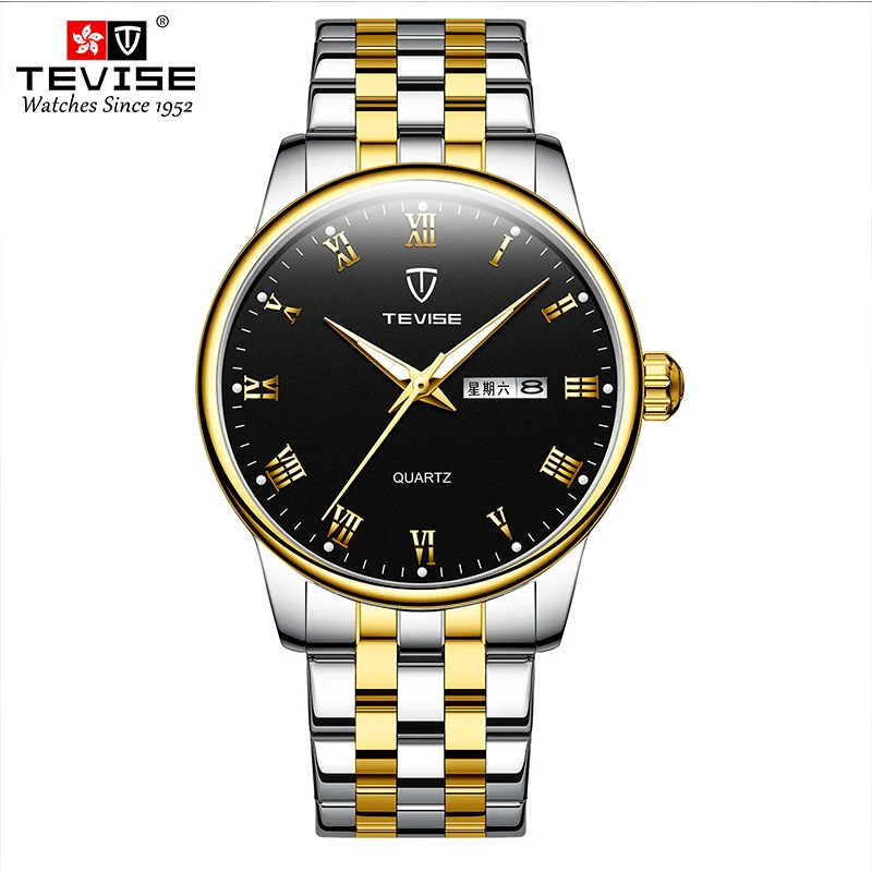 

Fashion Mens Luxury Quartz Watches Casual Quality Steel Strap Waterproof Business Watch Stainless Watch Men, Optional