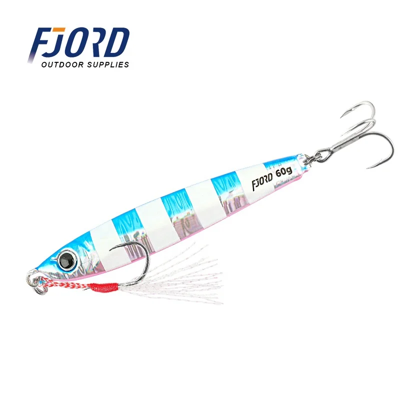 

FJORD Top Quality 40/60g Fish Bass Baits Saltwater Fishing Lure Metal Jig Lures, 6 colors