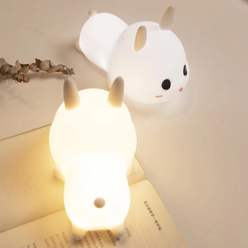 2020 new idea modular motion sensor touch cute bunny baby night lights silicone lamp