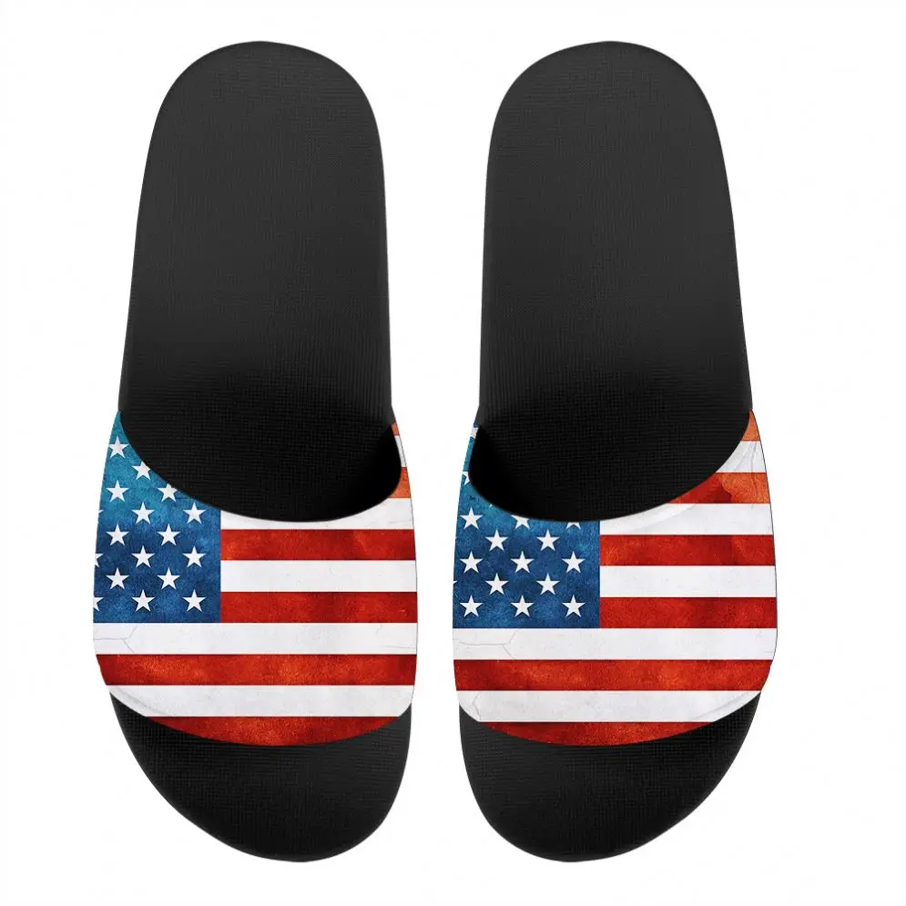 

2021 Summer Hot selling Flag Of The United States Pattern Casual Non Slip Slippers Wholesale Slide Sandals Walking Women Slipper, Customized color,printable