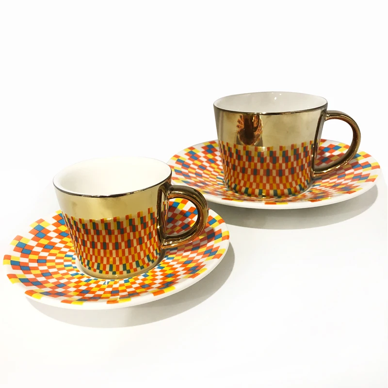 

mirror cups and saucers logo porcelain tea sets 3oz tasting cafe coffee mug ceramic espresso cup set