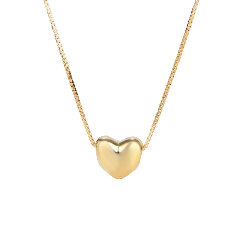 

Jewelry glossy pure siler 925 charm necklet collar gold jewelry necklaces 18k heart pendant necklace chain gold filled plated, Gold silver
