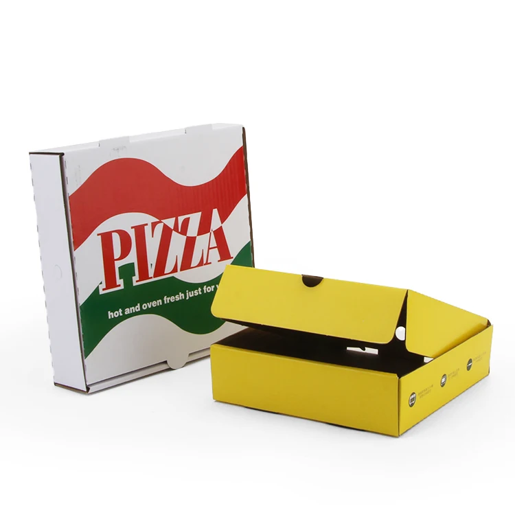 

12 14 16 18 Inch Food Grade Packing Box Custom Logo Corrugated Luxury Pizza Box Takeaway Packaging Kraft Paper Pizza Boxes