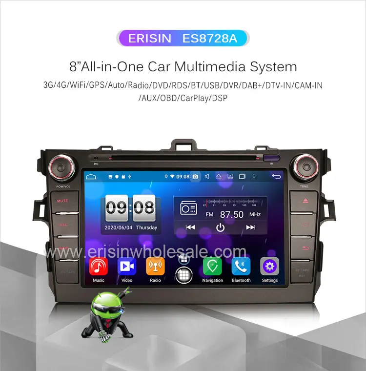 Erisin Es8728a 8英寸安卓10 0 Carplay自动gps Tpms Dvr Dsp汽车自动收音机为丰田卡罗拉altis Auris Buy 8英寸款安卓10 0安卓汽车自动收音机 Carplay汽车自动收音机 汽车自动收音机为丰田卡罗拉altis Auris Product On Alibaba Com