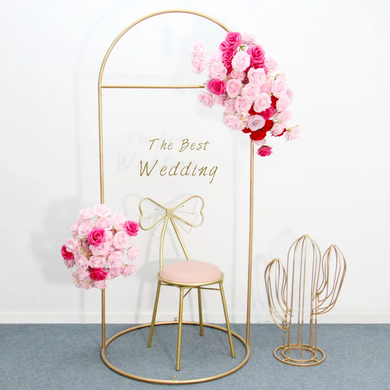 

New Wedding Props Sign Shelf Backdrop Frame Flower Stand Welcome Area Wrought Iron Square Arch Party Stage Window Display Stand