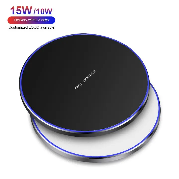 

15W Smart Portable Phone Fast Charger Wireless Charger Pad Chargeur Sans Fil Wireless Chargers For iPhone 13 Pro Max, Black, white, red, gold