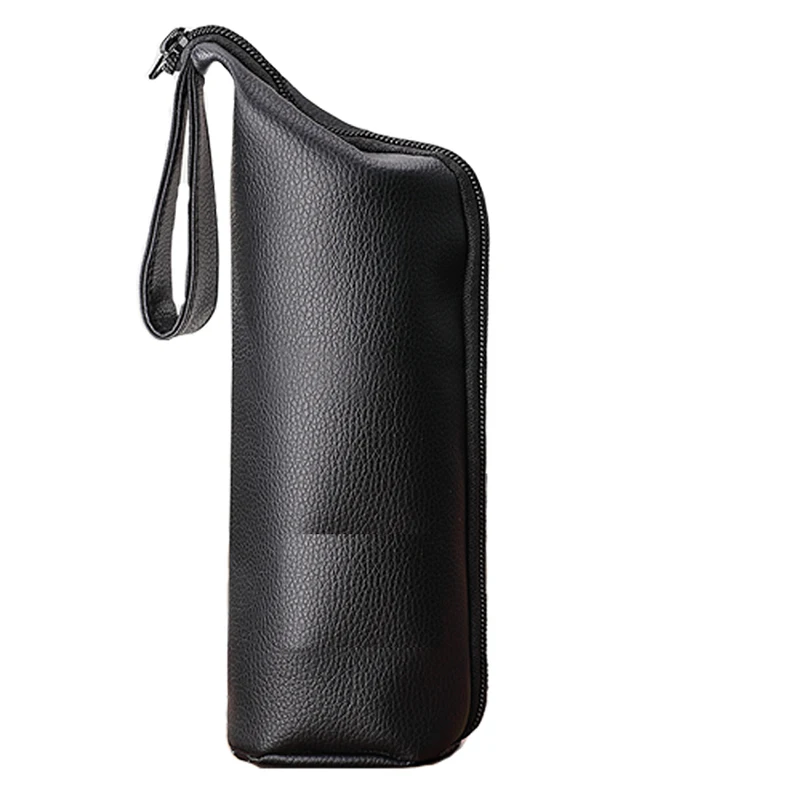 

Fashion Black PU Leather Bottle Cover Water Bottle Sleeve Bag