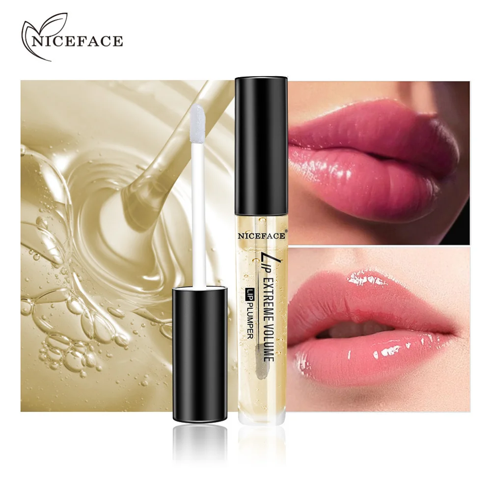 

NICEFACE volume lip plumper sexy lips winter hot selling lip plump oil moist bright clear liquid lipstick, Transparent
