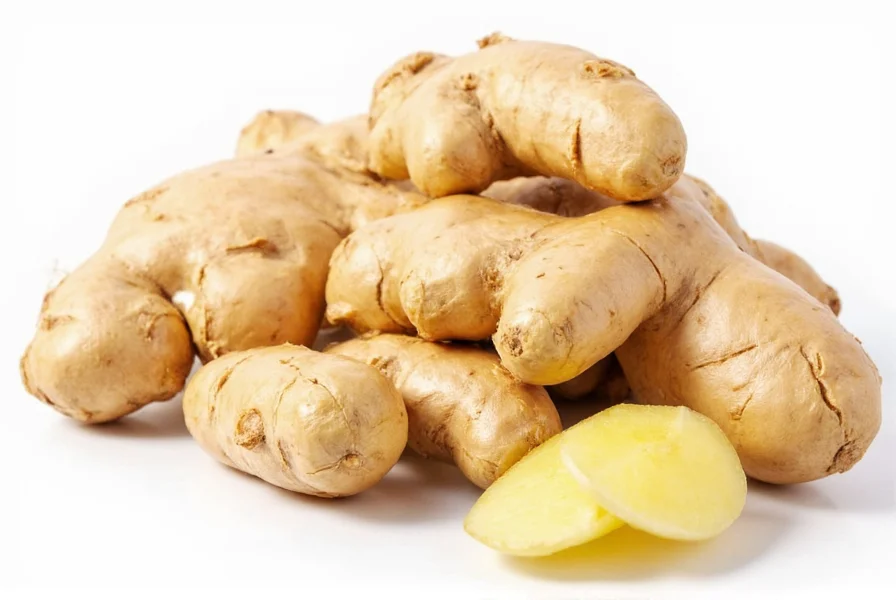 Glass jars containing preserved ginger in various methods: vinegar, sugar syrup, and dried pieces