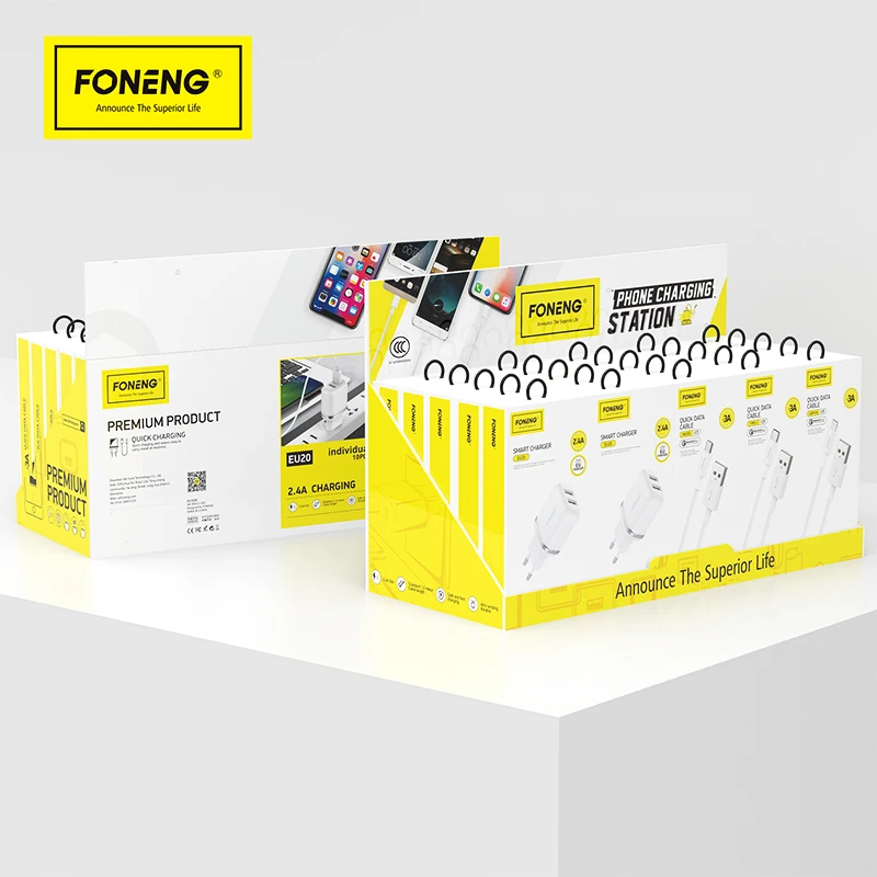 

FONENG 2.4A Test Tube Packaging Mobile Phone Fast Charging USB Data Cable QC3.0 charger kit, Yellow
