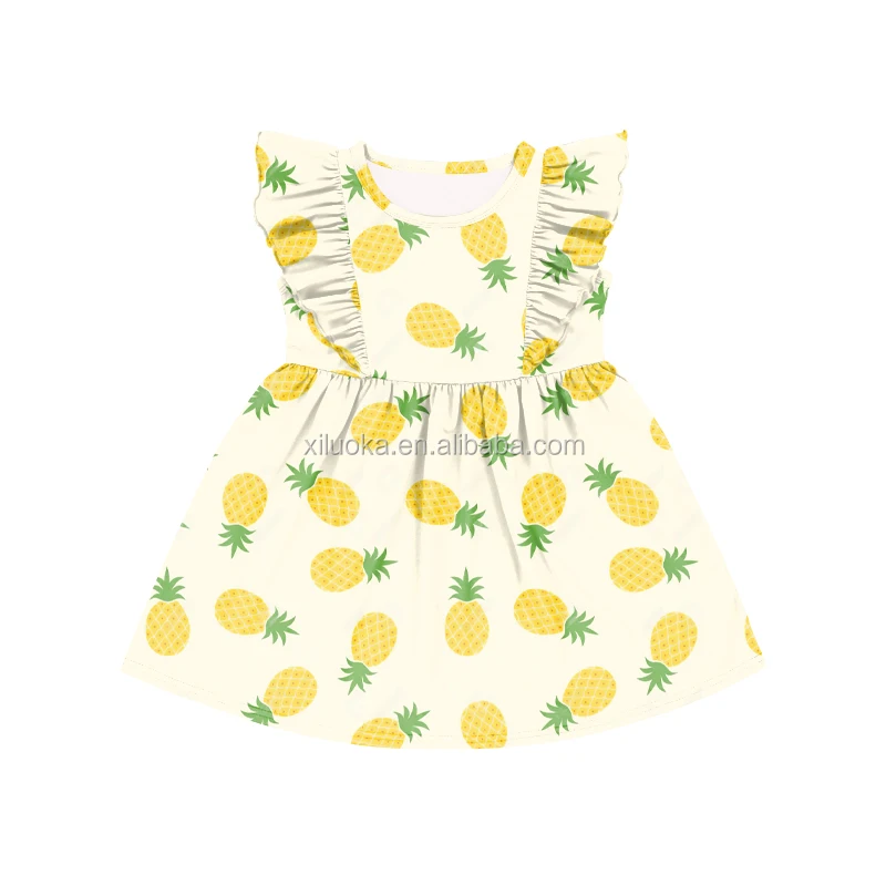 

High Quality Children Boutique Clothing Pineapple Print Kids Summer Dress